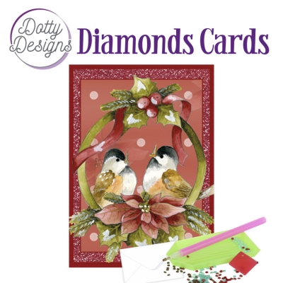 D0tty Design® - Set van 4 diamond painting kerstkaarten 10x15cm